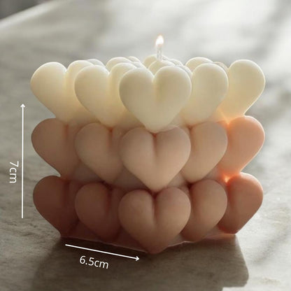 Candele | Cubo Cuori a 3 Colori