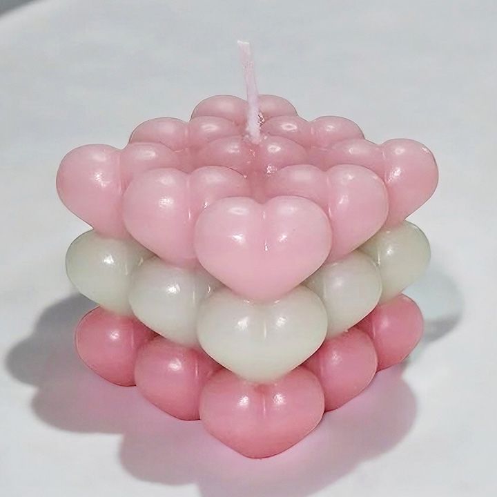 Candele | Cubo Cuori a 3 Colori